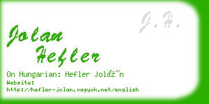 jolan hefler business card